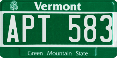 VT license plate APT583