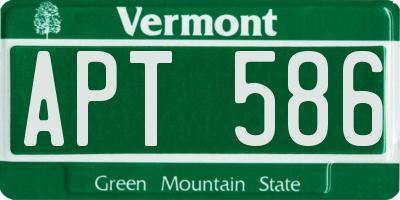 VT license plate APT586