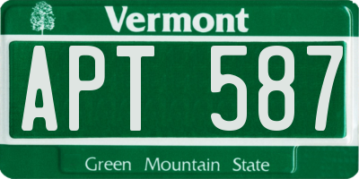 VT license plate APT587