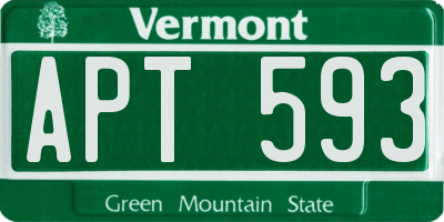 VT license plate APT593