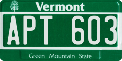 VT license plate APT603