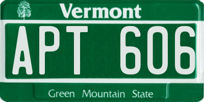 VT license plate APT606