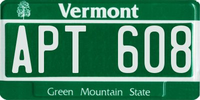 VT license plate APT608