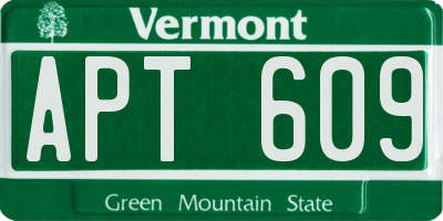 VT license plate APT609