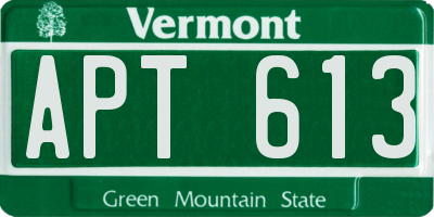 VT license plate APT613