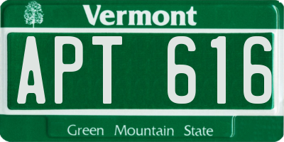 VT license plate APT616