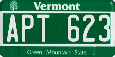 VT license plate APT623