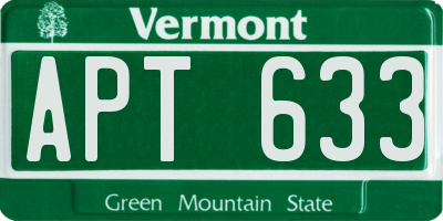 VT license plate APT633