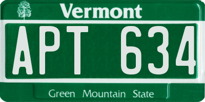 VT license plate APT634