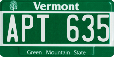 VT license plate APT635