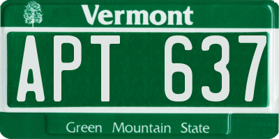 VT license plate APT637