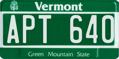 VT license plate APT640