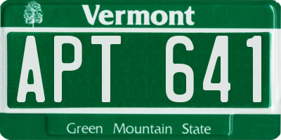 VT license plate APT641