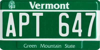VT license plate APT647