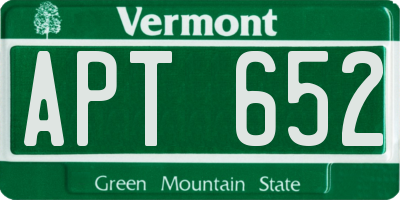 VT license plate APT652