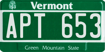VT license plate APT653