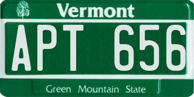 VT license plate APT656