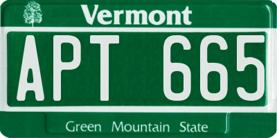 VT license plate APT665