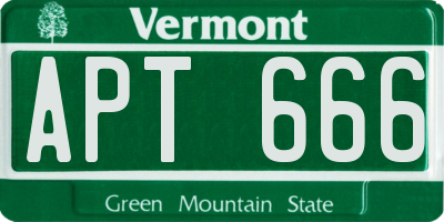VT license plate APT666