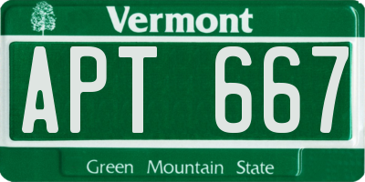 VT license plate APT667