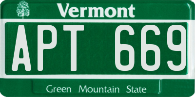 VT license plate APT669