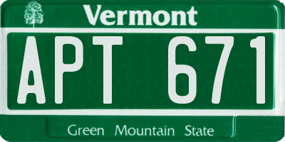 VT license plate APT671