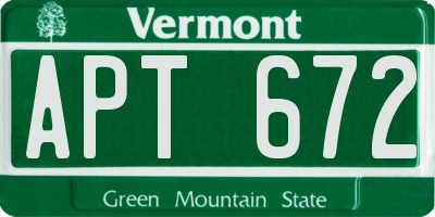 VT license plate APT672