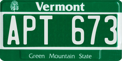 VT license plate APT673