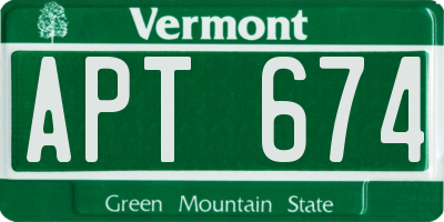 VT license plate APT674