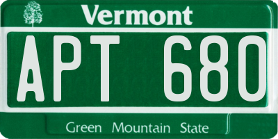 VT license plate APT680