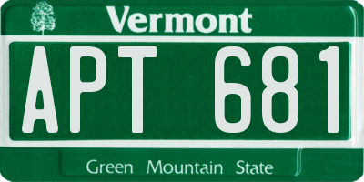 VT license plate APT681
