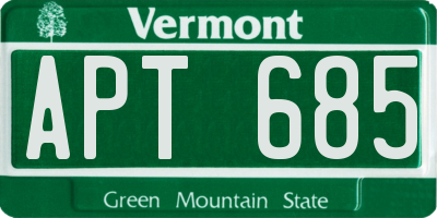 VT license plate APT685