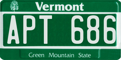 VT license plate APT686