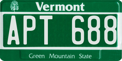 VT license plate APT688