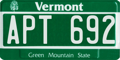 VT license plate APT692