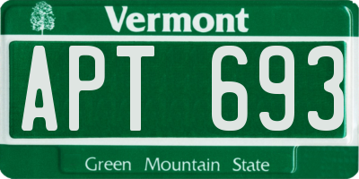 VT license plate APT693
