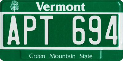 VT license plate APT694