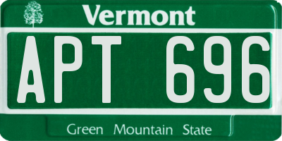 VT license plate APT696