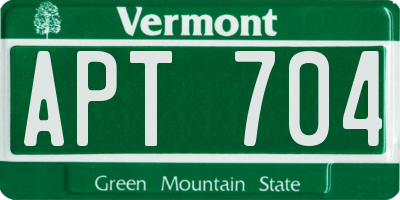 VT license plate APT704