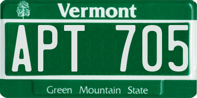 VT license plate APT705
