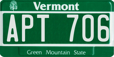 VT license plate APT706