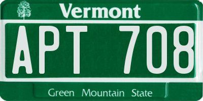 VT license plate APT708