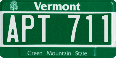 VT license plate APT711