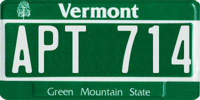 VT license plate APT714