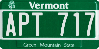 VT license plate APT717