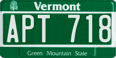 VT license plate APT718