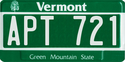 VT license plate APT721