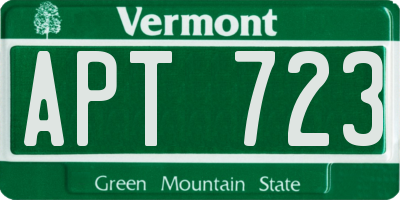 VT license plate APT723