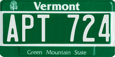 VT license plate APT724