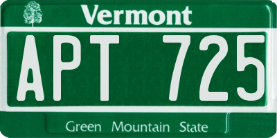 VT license plate APT725